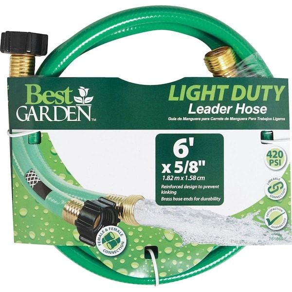 Best Garden 5/8 In. Dia. x 6 Ft. L. Leader Hose with Male & Female Couplings AGL10LE1 - main